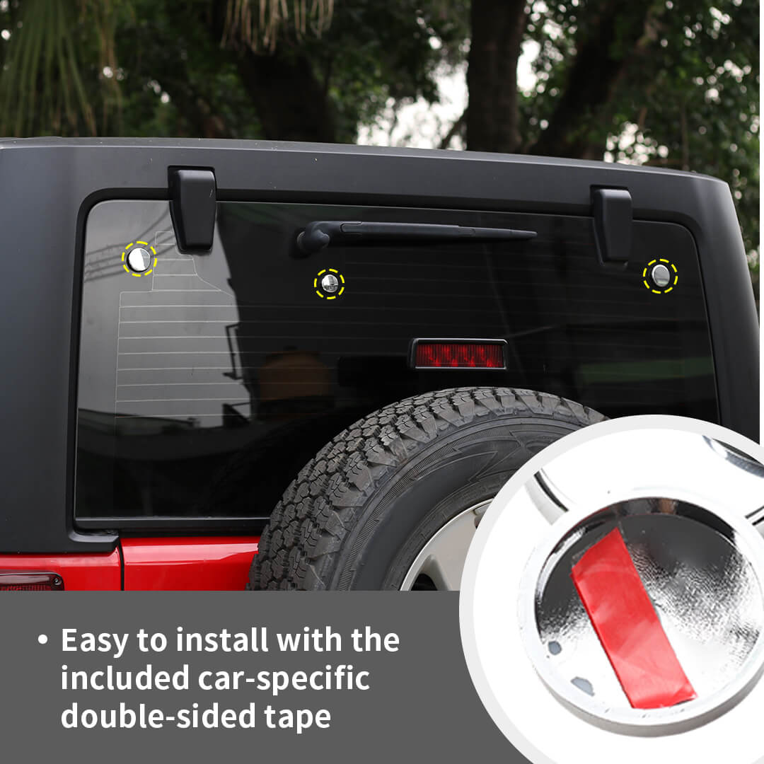 For 2007- 2018 Jeep Wrangler JK Chrome Tailgate Rear Glass Door Decor Cover Trim（2 pcs）