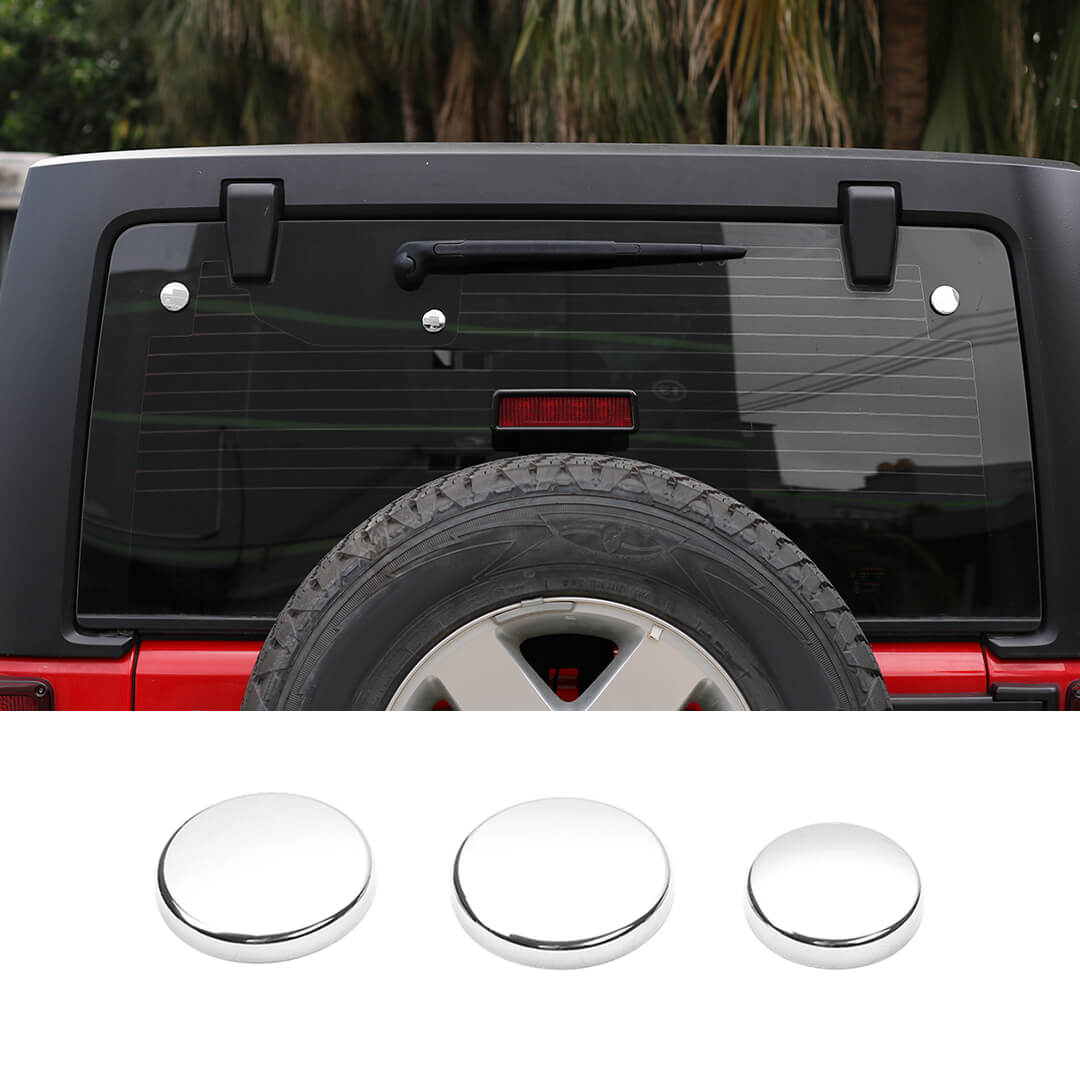 For 2007- 2018 Jeep Wrangler JK Chrome Tailgate Rear Glass Door Decor Cover Trim（2 pcs）