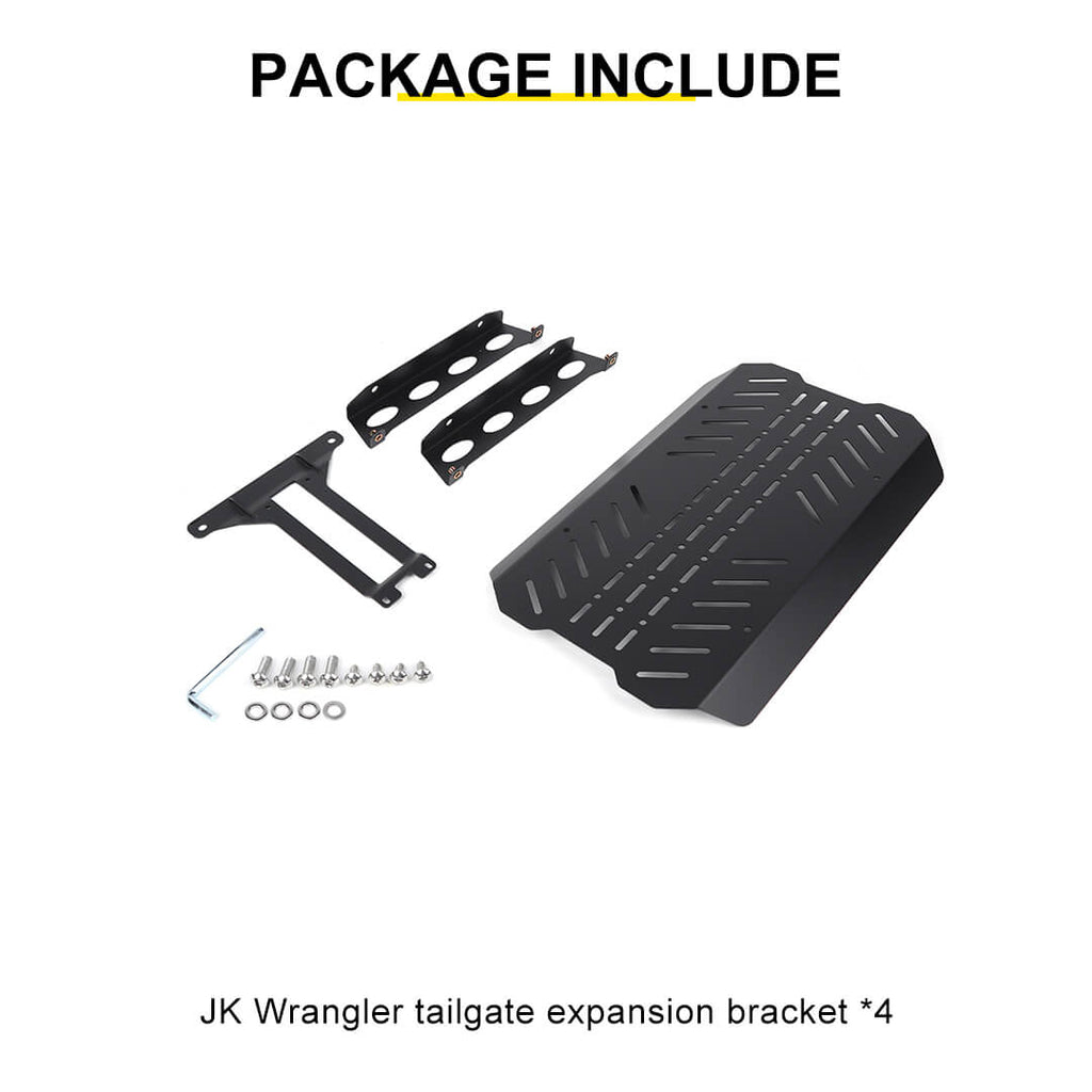For 2007-2018 Jeep Wrangler JK Tailgate Expansion Bracket Rear Door Support Rack Cargo Mount（4 pcs）