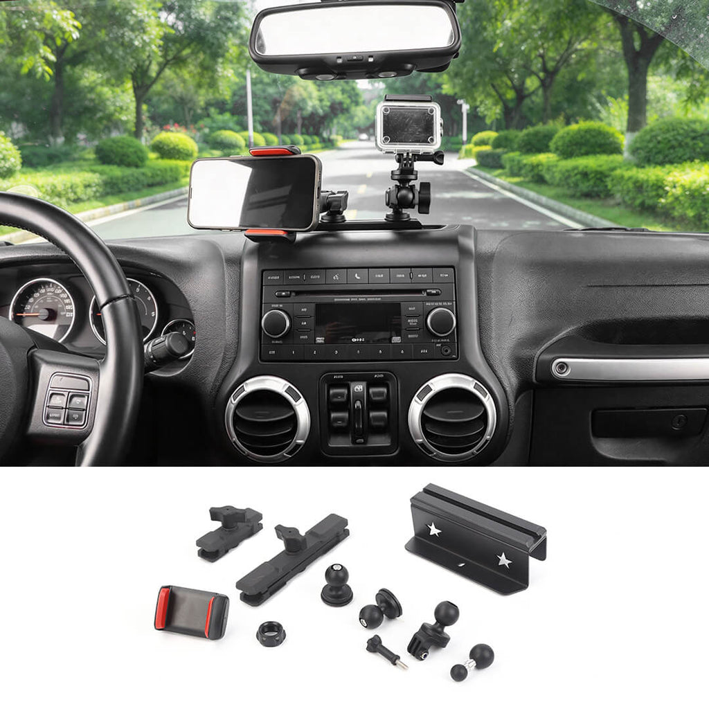 For 2011-2018 Jeep Wrangler JK Center Console Rail Expansion Phone Mount Holder（9 pcs）