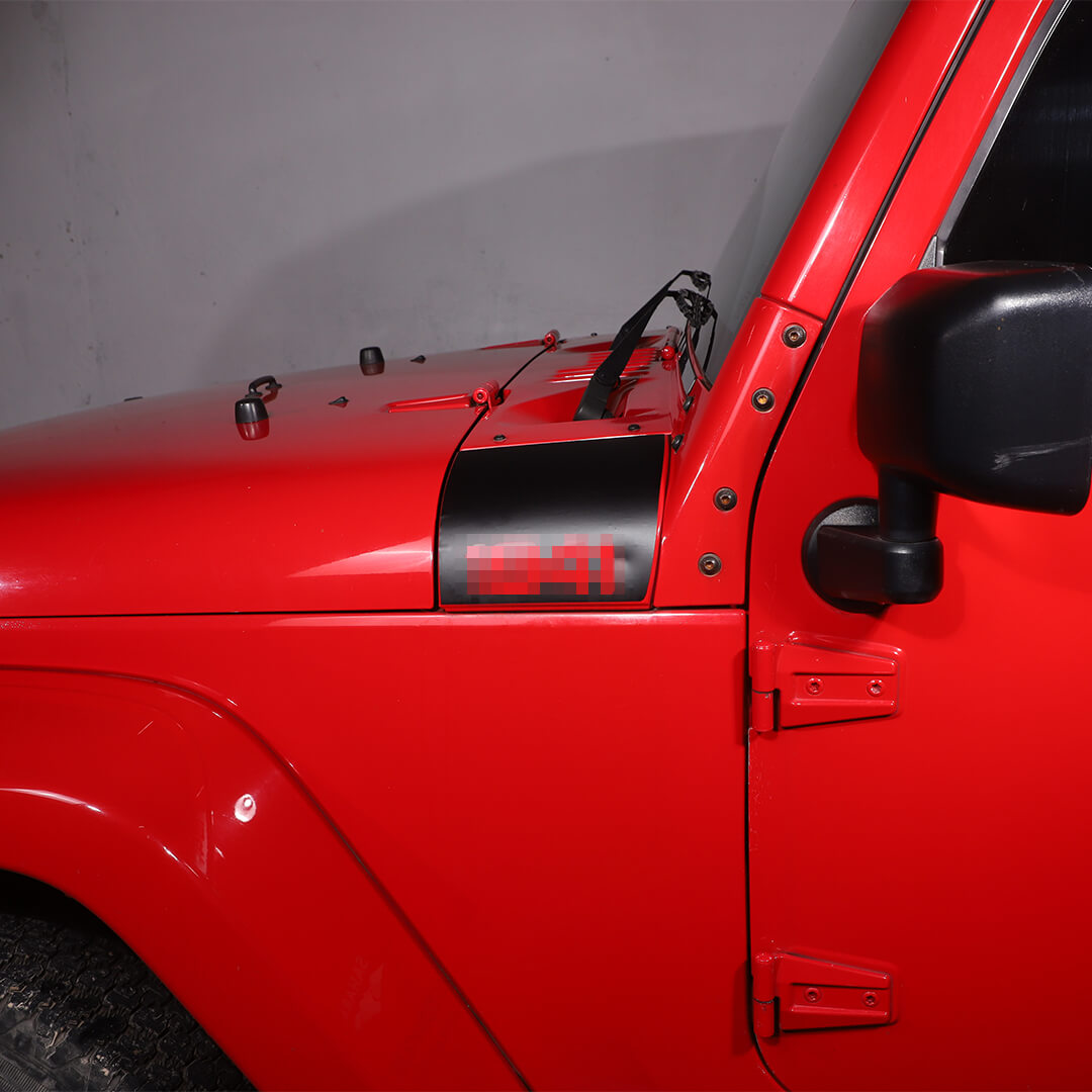 For 2007-2018 Jeep Wrangler JK Front Engine Hood Vinyl Decal Wrap Corner Sticker（2 pcs）