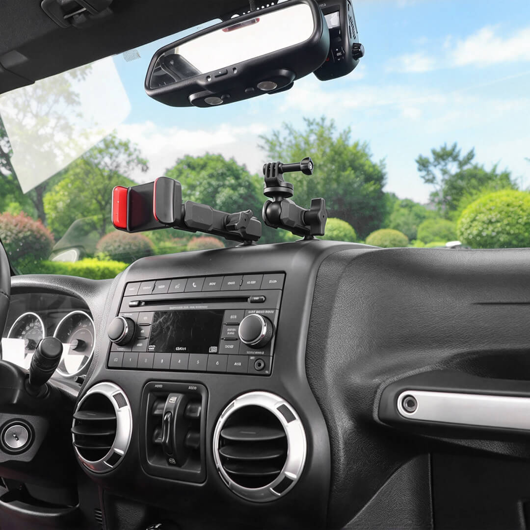 For 2011-2018 Jeep Wrangler JK Center Console Rail Expansion Phone Mount Holder（9 pcs）