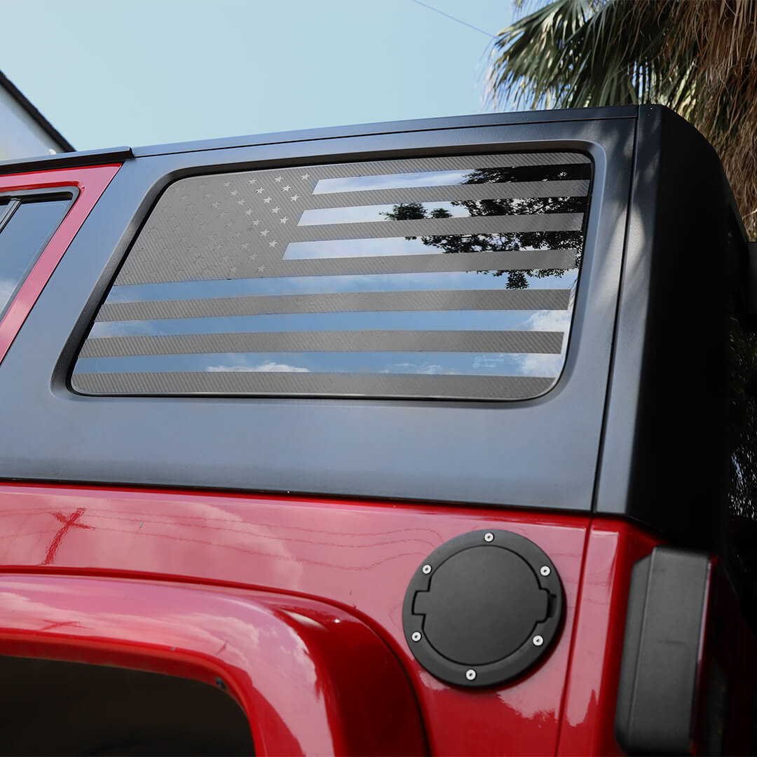 For 2011-2018 Wrangler JK Rear Window Sticker Trim US Flag Decal（2 pcs）