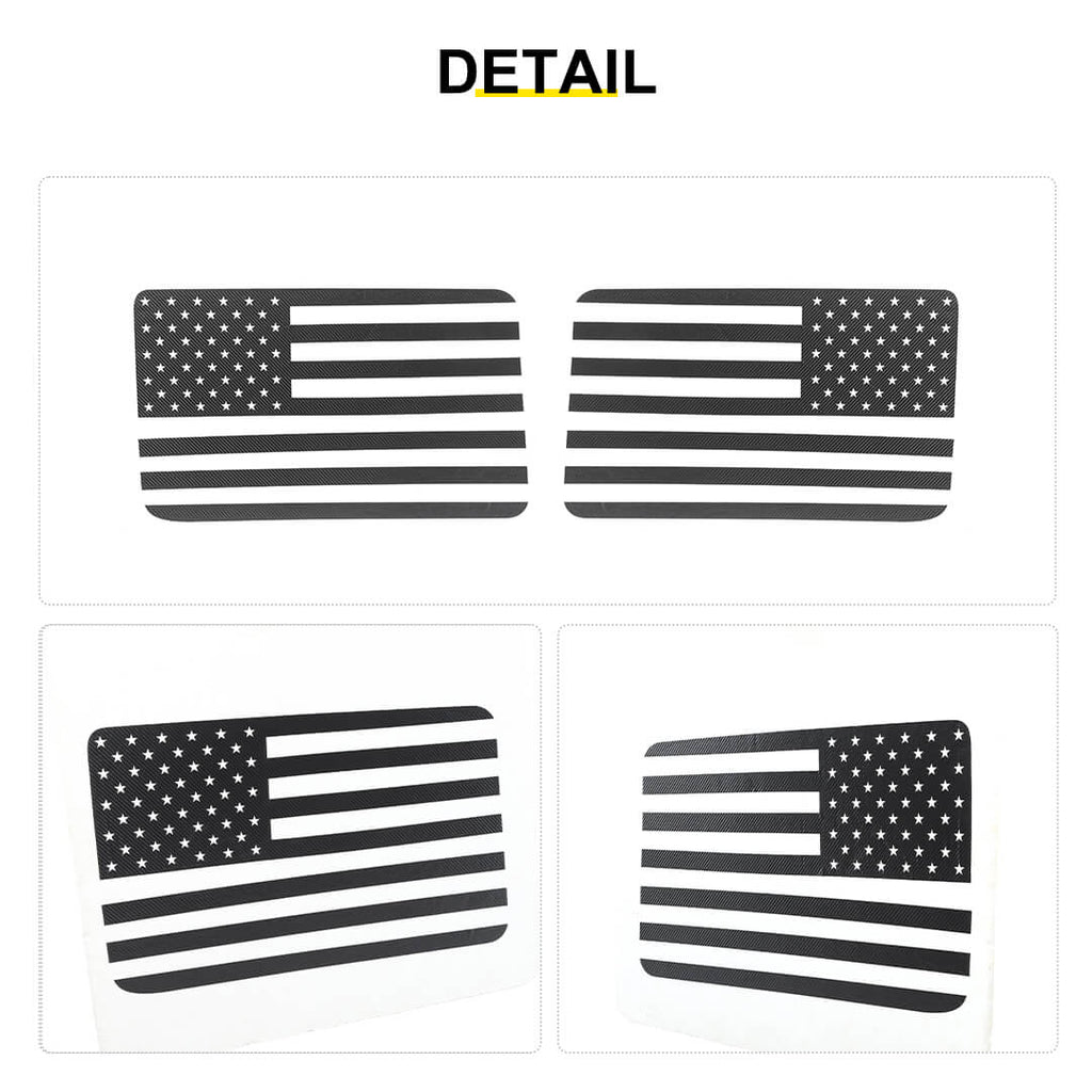 For 2011-2018 Wrangler JK Rear Window Sticker Trim US Flag Decal（2 pcs）