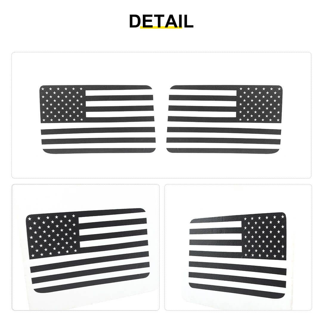 For 2011-2018 Wrangler JK Rear Window Sticker Trim US Flag Decal（2 pcs）