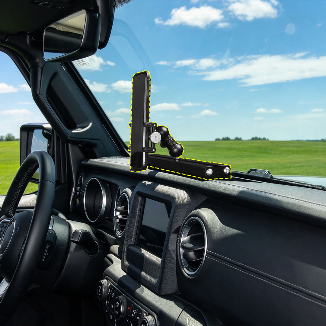For 2018-2023 Jeep Wrangler JL & Gladiator JT Center Console Expansion Phone Mount Holder（3 pcs）