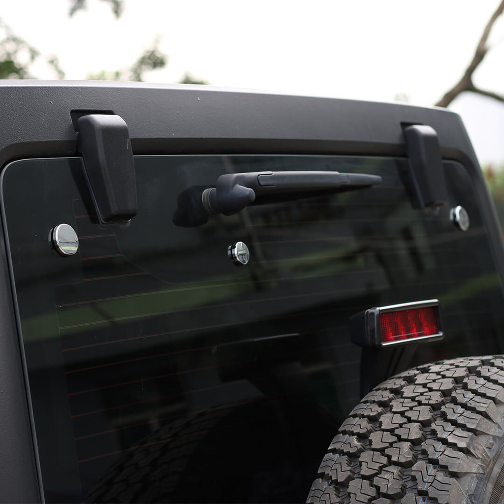 For 2007- 2018 Jeep Wrangler JK Chrome Tailgate Rear Glass Door Decor Cover Trim（2 pcs）