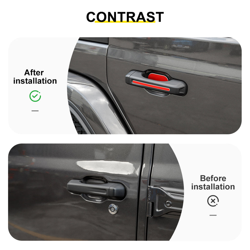 For 2020+ Jeep Gladiator JT 4 Door Aluminium Door Handle Trim Cover（8 pcs）