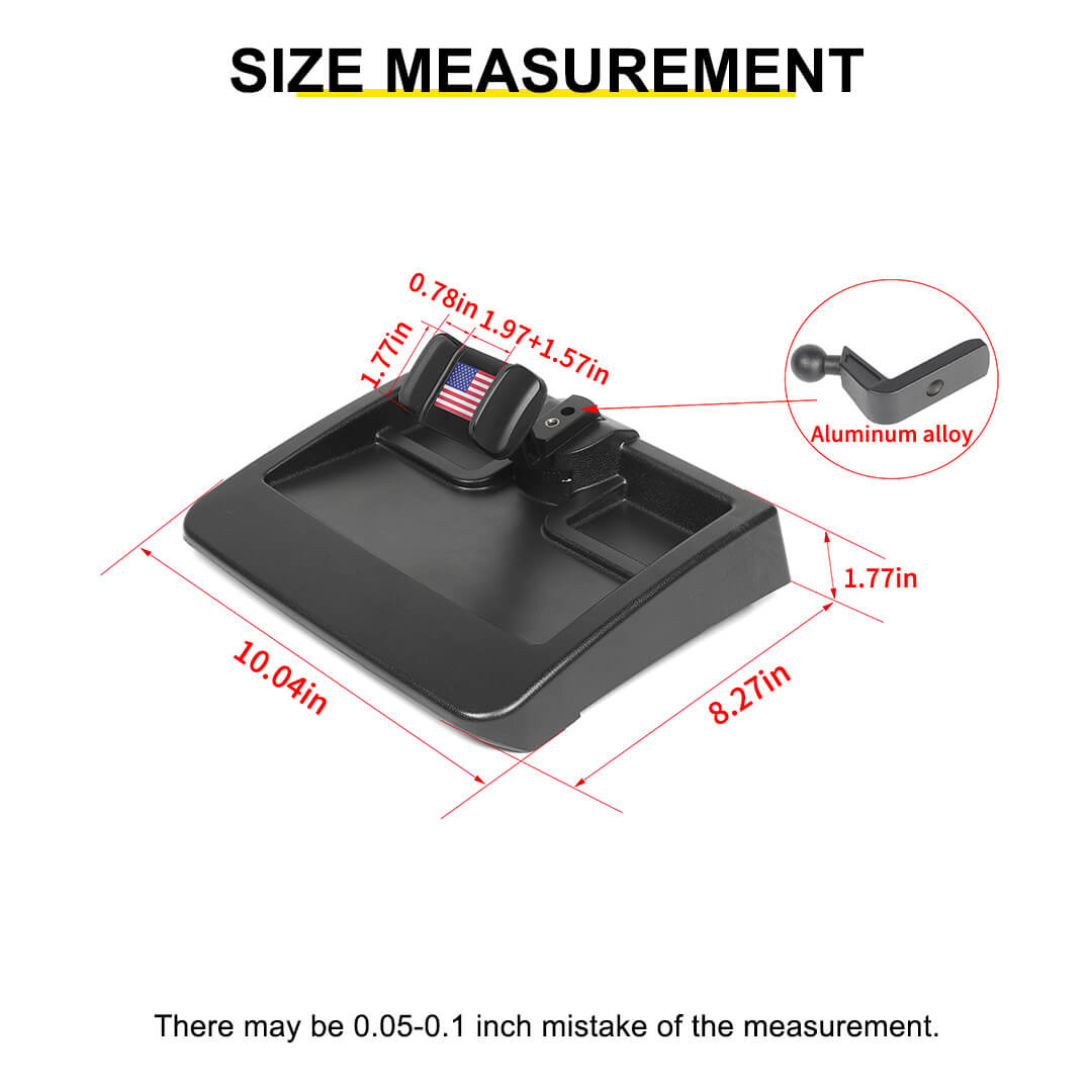 For 2007-2011 Jeep Wrangler JK Center Console Phone Holder Mount Bracket with Storage Box（3 pcs）