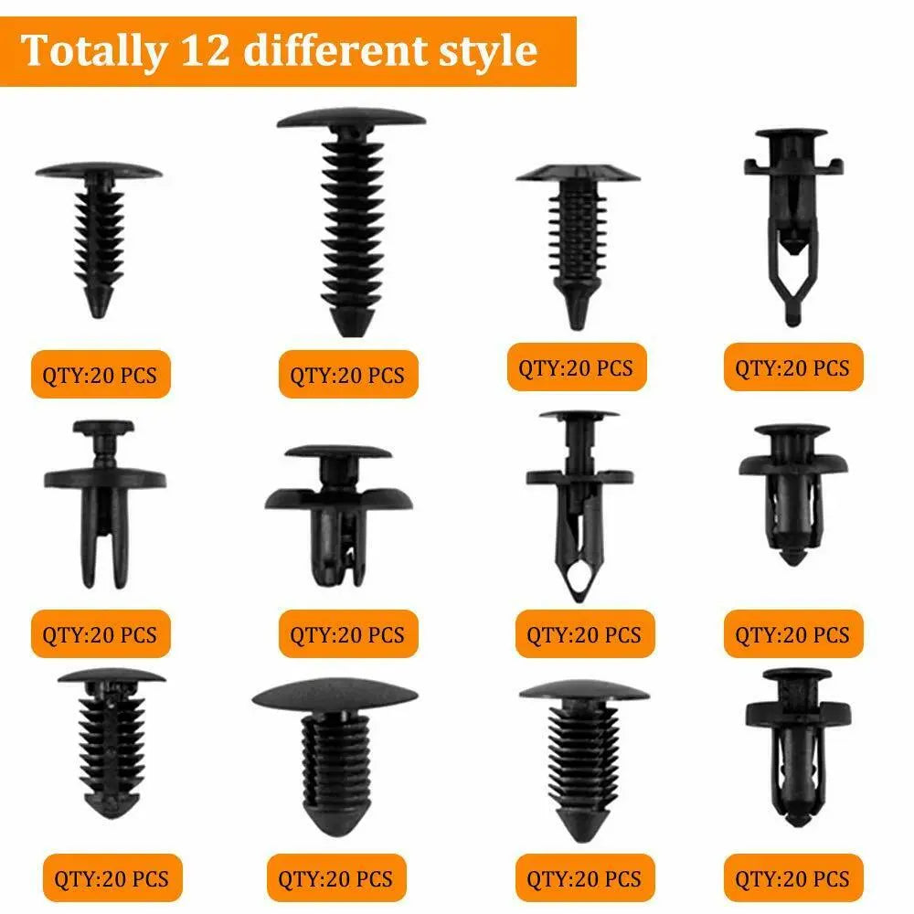 For Jeep Universal 240pcs Body Retainer Push Type Pin Rivet Trim Clips Kit