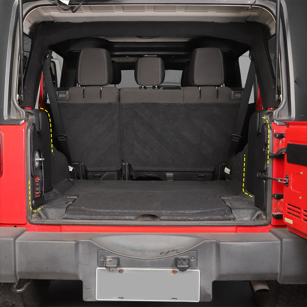 For 2007-2018 Jeep Wrangler JKU 4 Door Rear Trunk Side Protection Pad Cover（2 pcs）
