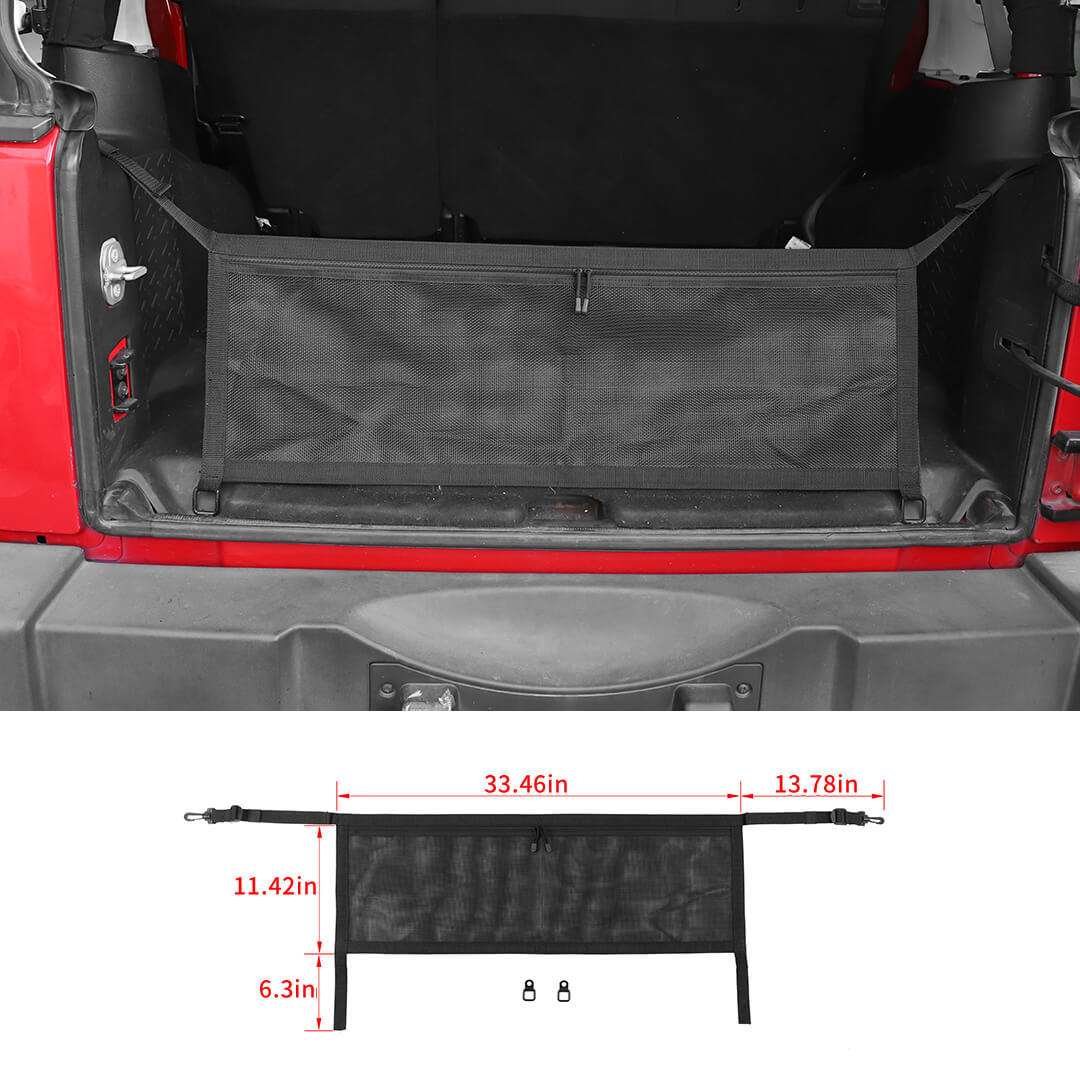For 2007-2018 Jeep Wrangler JK 2 Door Rear Trunk Cargo Shielded Isolation Net Cover