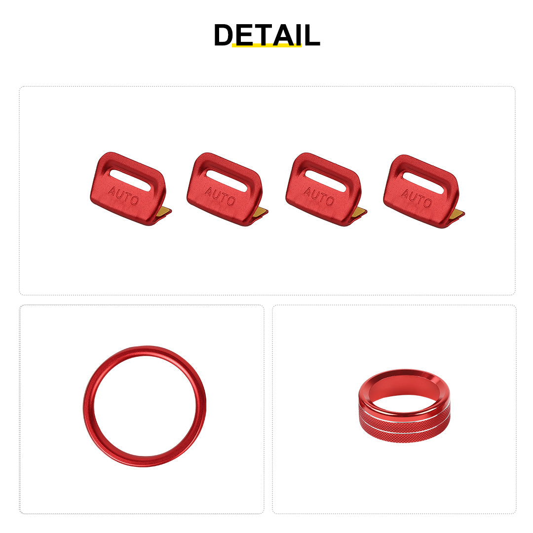 For 2024+ Jeep Wrangler JL & Gladiator JT Aluminum Air Vent & Center Console Control Trim Cover Kit