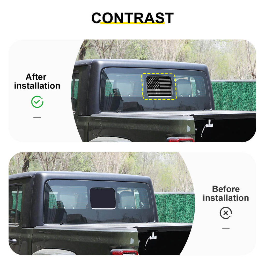 For 2020+ Jeep Gladiator JT Rear Windshield Center Small Window Decal Sticker