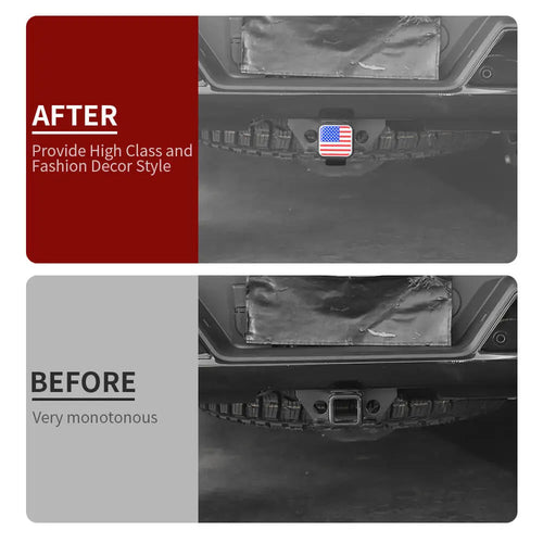 2" Trailer Hitch Cover with American Flag – Patriotic Tow Hitch Plug Insert Cap for 2 Inch Receivers, Fits Most Vehicles