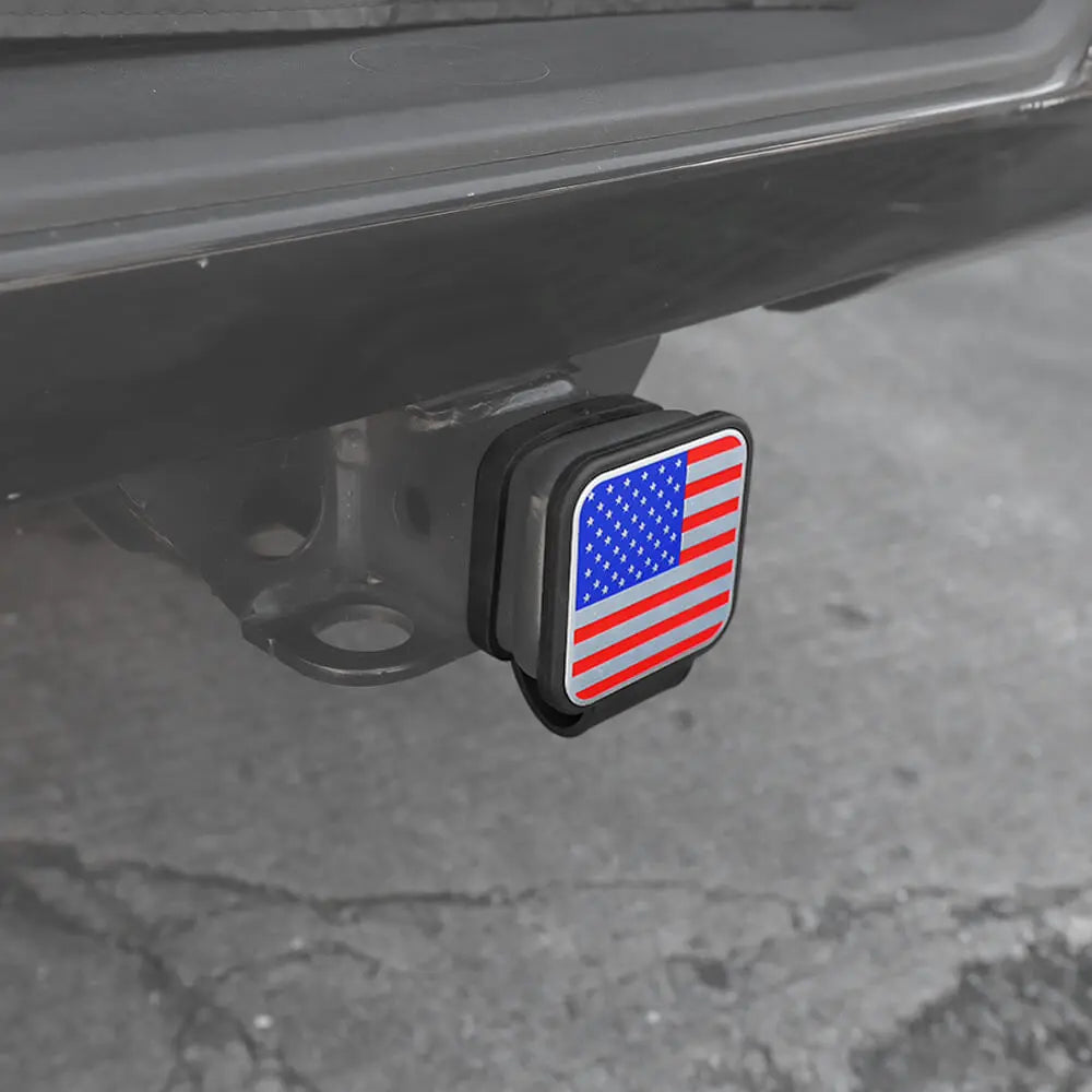 2" Trailer Hitch Cover with American Flag – Patriotic Tow Hitch Plug Insert Cap for 2 Inch Receivers, Fits Most Vehicles