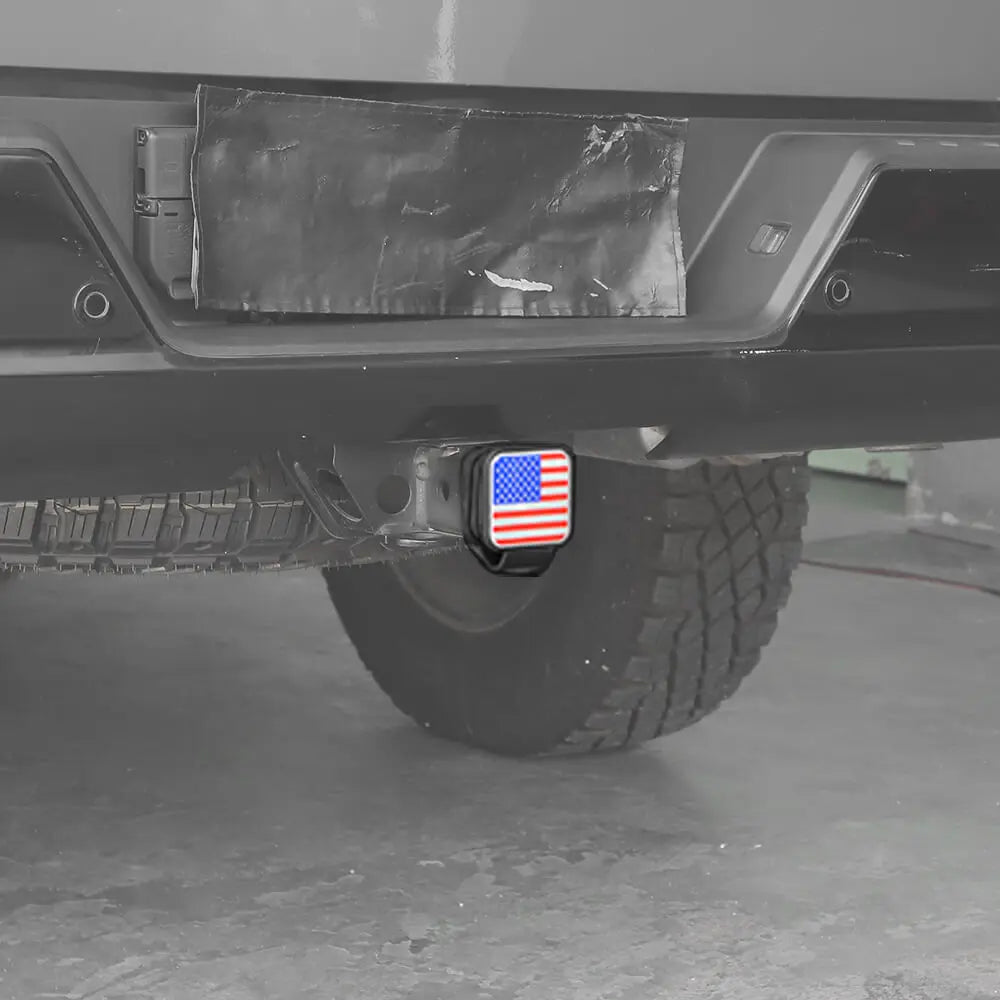 2" Trailer Hitch Cover with American Flag – Patriotic Tow Hitch Plug Insert Cap for 2 Inch Receivers, Fits Most Vehicles