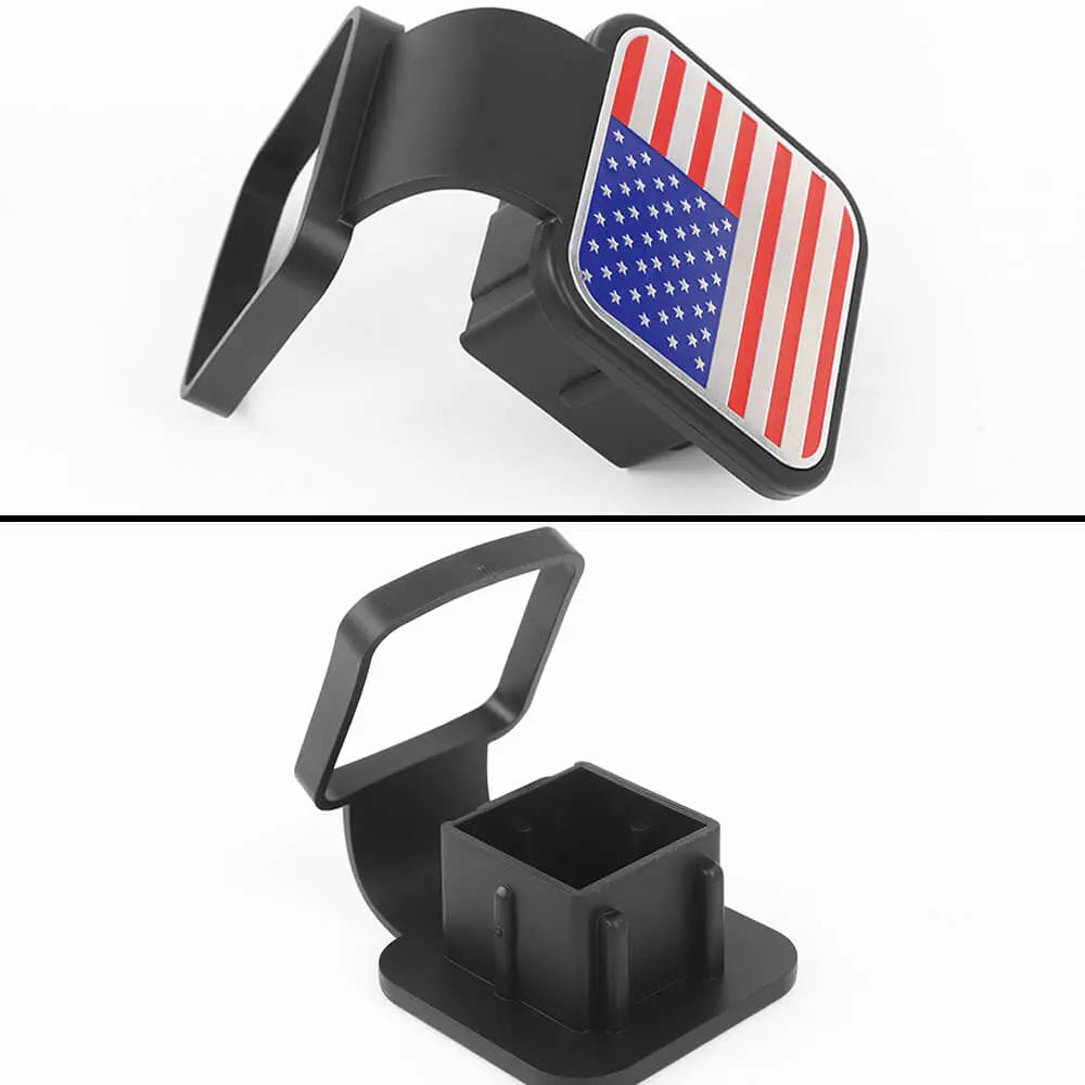 2" Trailer Hitch Cover with American Flag – Patriotic Tow Hitch Plug Insert Cap for 2 Inch Receivers, Fits Most Vehicles