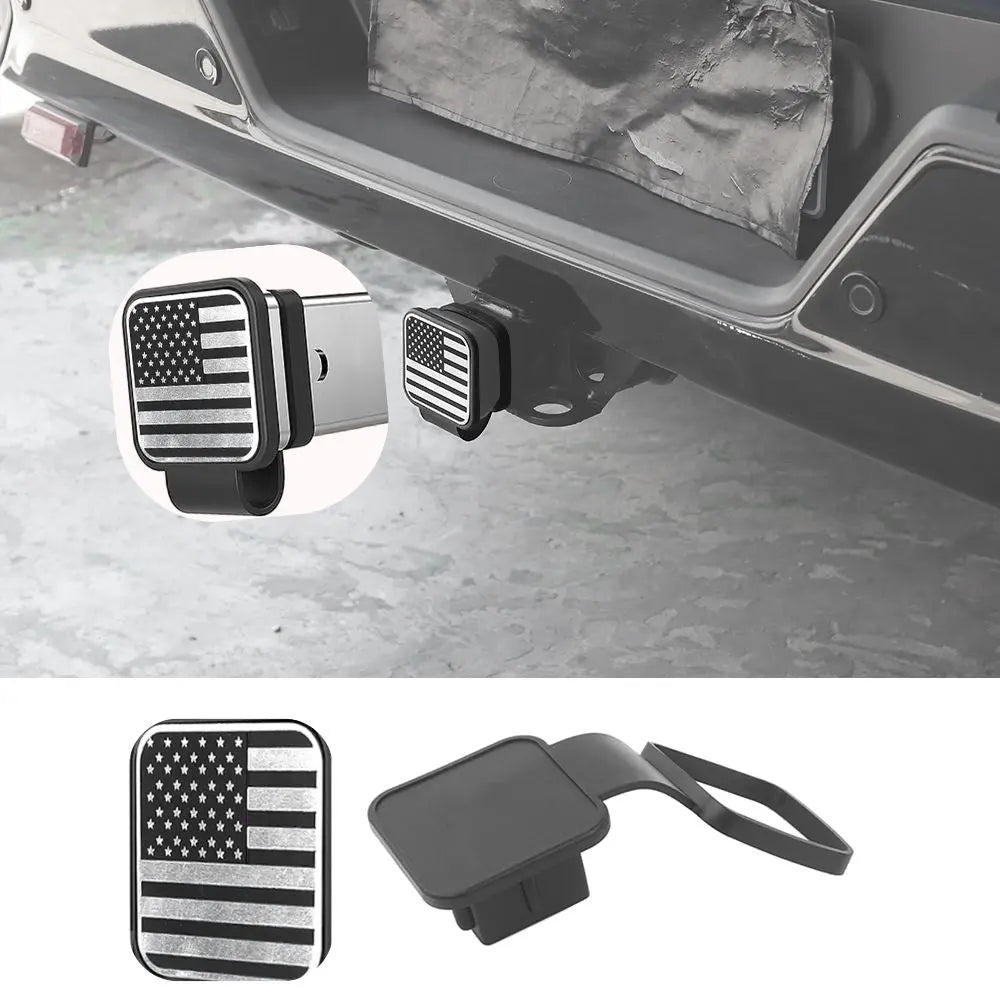 2" Trailer Hitch Cover with American Flag – Patriotic Tow Hitch Plug Insert Cap for 2 Inch Receivers, Fits Most Vehicles