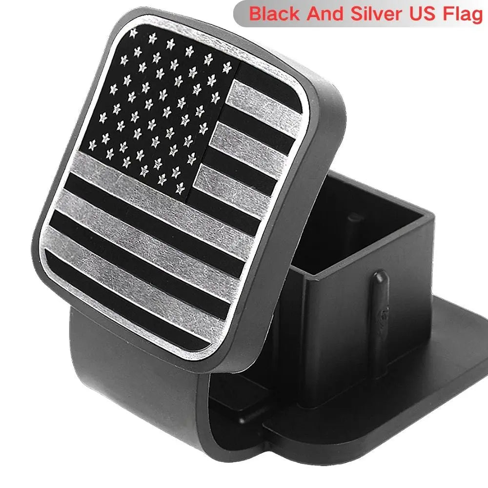 2" Trailer Hitch Cover with American Flag – Patriotic Tow Hitch Plug Insert Cap for 2 Inch Receivers, Fits Most Vehicles