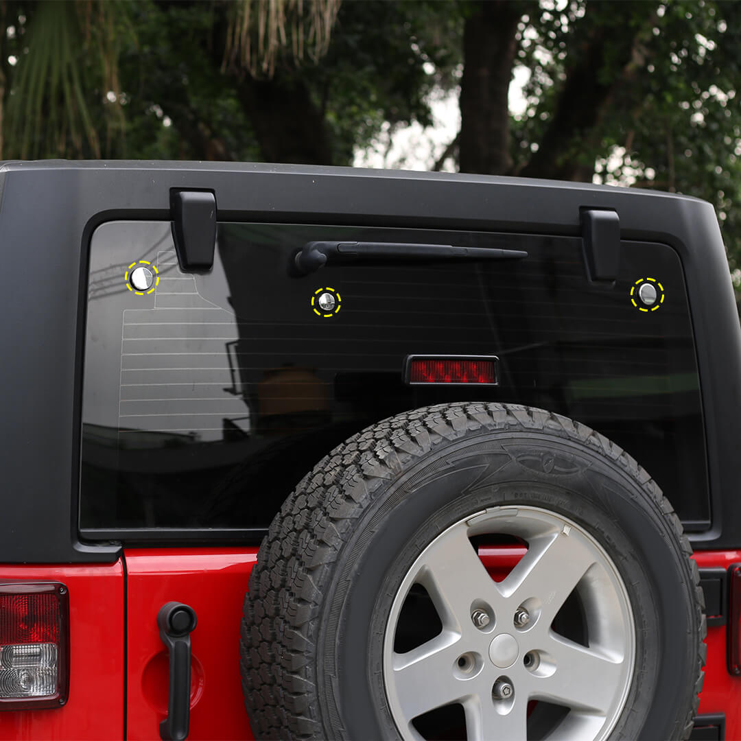 For 2007- 2018 Jeep Wrangler JK Chrome Tailgate Rear Glass Door Decor Cover Trim（2 pcs）