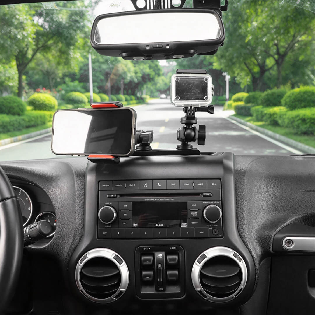 For 2011-2018 Jeep Wrangler JK Center Console Rail Expansion Phone Mount Holder（9 pcs）