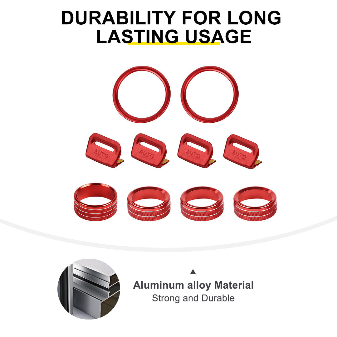 For 2024+ Jeep Wrangler JL & Gladiator JT Aluminum Air Vent & Center Console Control Trim Cover Kit