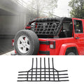 Fabric Strap & ABSFor 2007-2018 Jeep Wrangler JKU 4 Door Rear Trunk Mesh Cargo Net Organizer Restraint Protective Roof Top Baggage