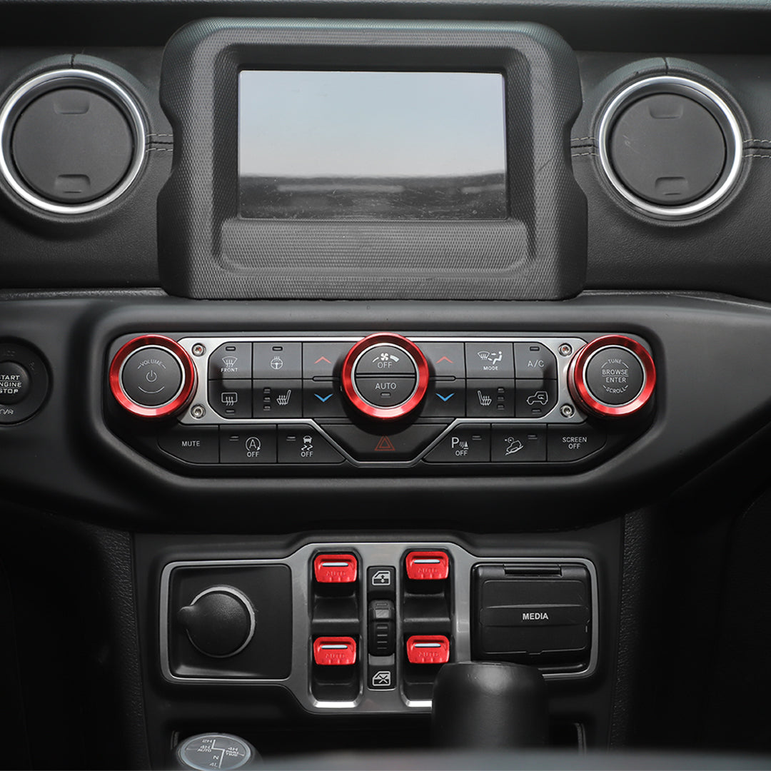 For 2024+ Jeep Wrangler JL & Gladiator JT Aluminum Air Vent & Center Console Control Trim Cover Kit