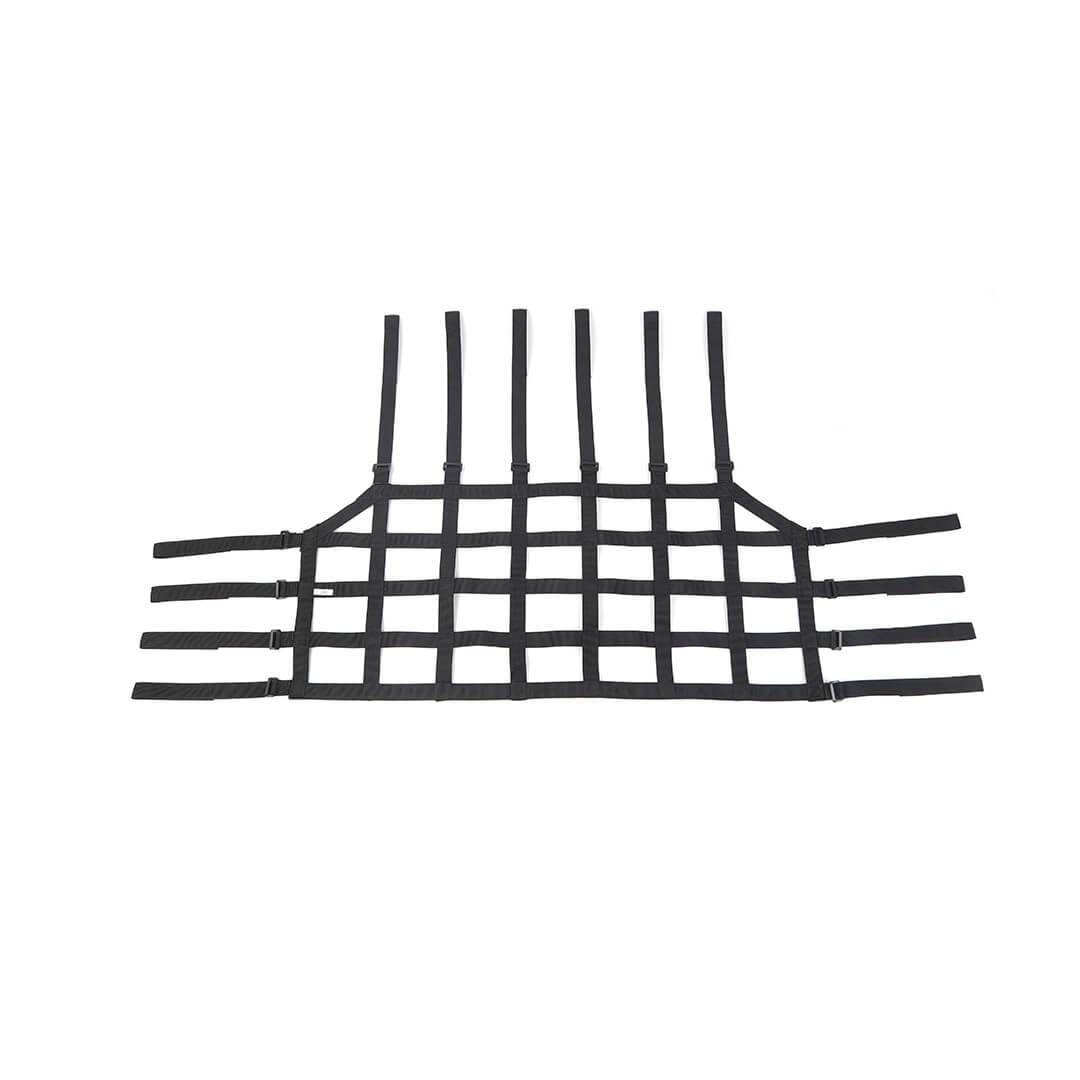 Fabric Strap & ABSFor 2007-2018 Jeep Wrangler JKU 4 Door Rear Trunk Mesh Cargo Net Organizer Restraint Protective Roof Top Baggage