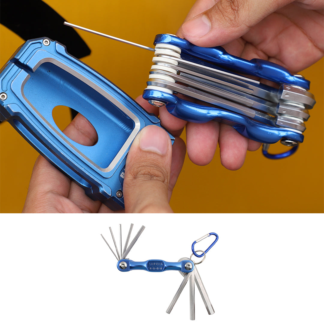 For Universal Car Folding Allen Key Portable Hex Wrench Tool Screwdriver Combination