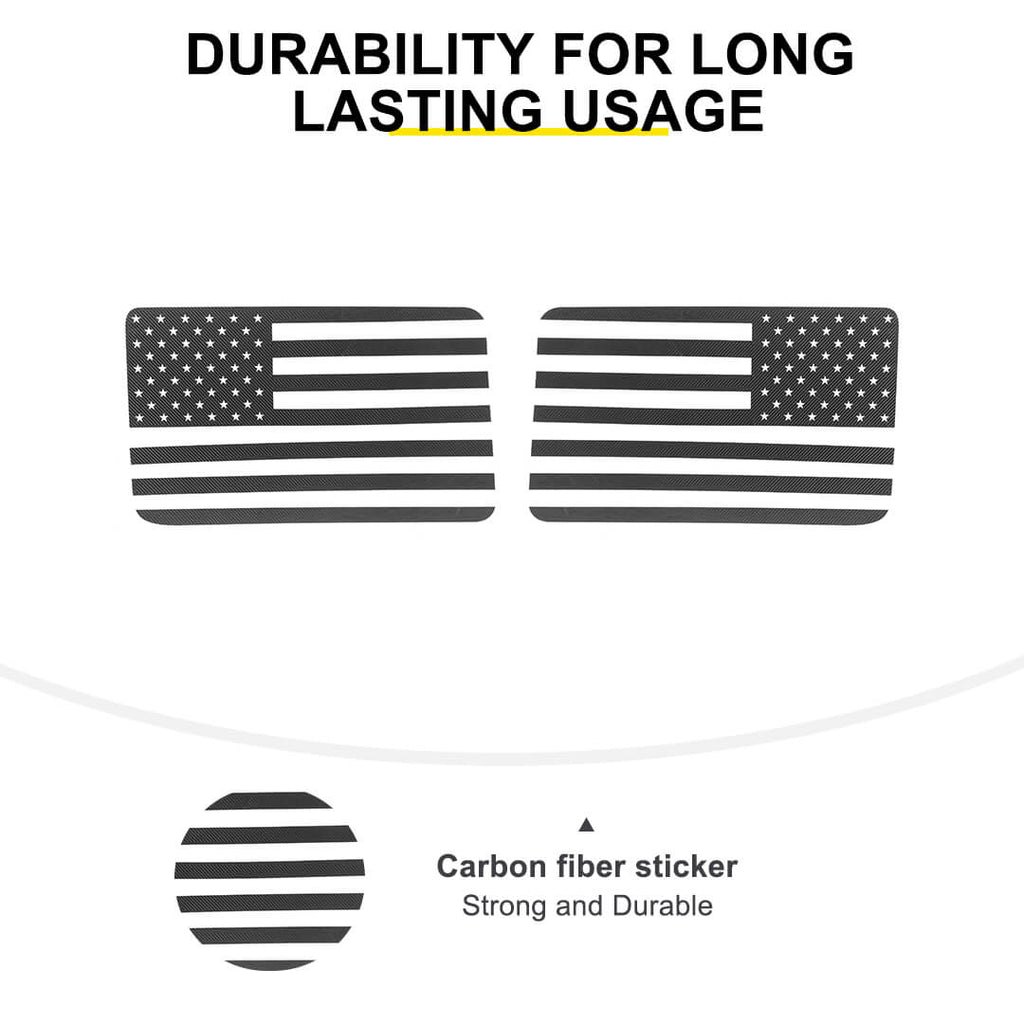 For 2011-2018 Wrangler JK Rear Window Sticker Trim US Flag Decal（2 pcs）