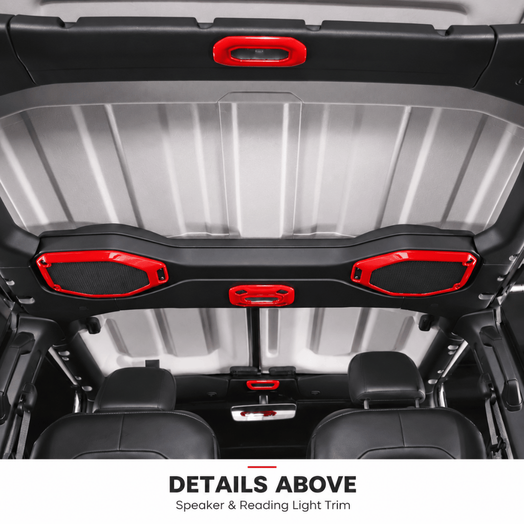 For 2018–2023 Jeep Wrangler JL & Gladiator JT – ABS Dashboard, Steering Wheel & Console Full Set Covers 42 PCS Interior Trim Kit