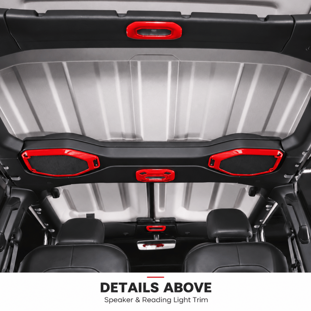 For 2018–2023 Jeep Wrangler JL & Gladiator JT – ABS Dashboard, Steering Wheel & Console Full Set Covers 42 PCS Interior Trim Kit