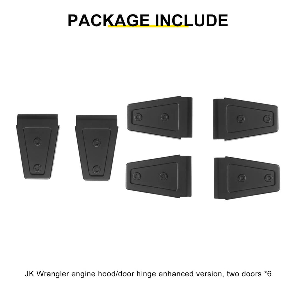 For 2007-2018 Jeep Wrangler JK 2 Door Door & Hood Hinge Cover Trim Exterior Accessories（6 pcs）