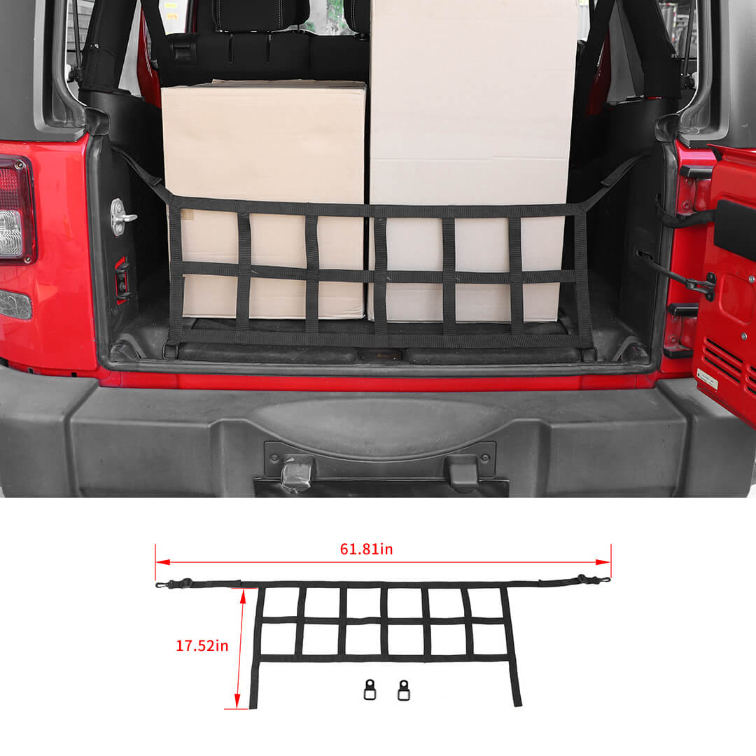 For 2007-2018 Jeep Wrangler JK 2 Door Rear Trunk Cargo Shielded Isolation Net Cover