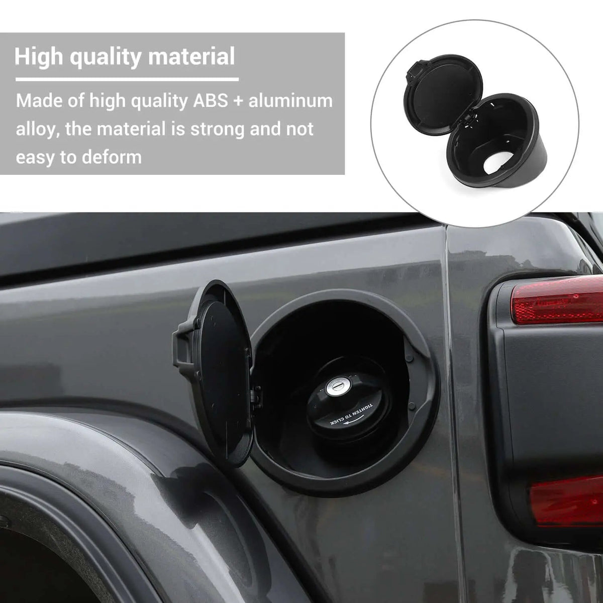 For 2018+ Jeep Wrangler JL JLU 2/4 Door Gas Cap Cover No Locking Fuel Tank Replacement NOT FIT 4XE