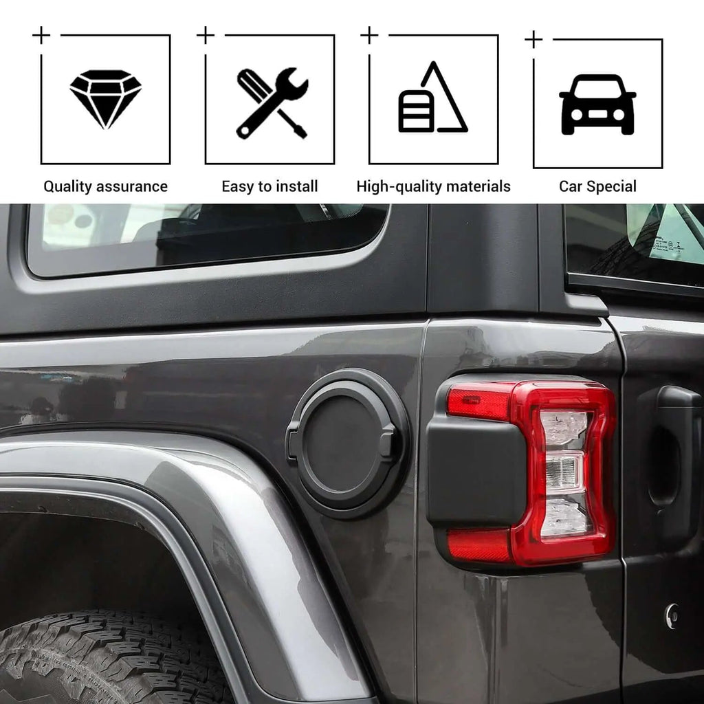 For 2018+ Jeep Wrangler JL JLU 2/4 Door Gas Cap Cover No Locking Fuel Tank Replacement NOT FIT 4XE