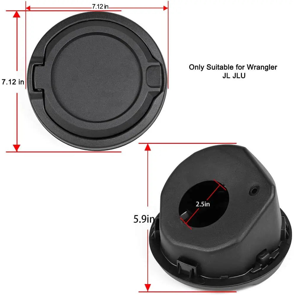 For 2018+ Jeep Wrangler JL JLU 2/4 Door Gas Cap Cover No Locking Fuel Tank Replacement NOT FIT 4XE