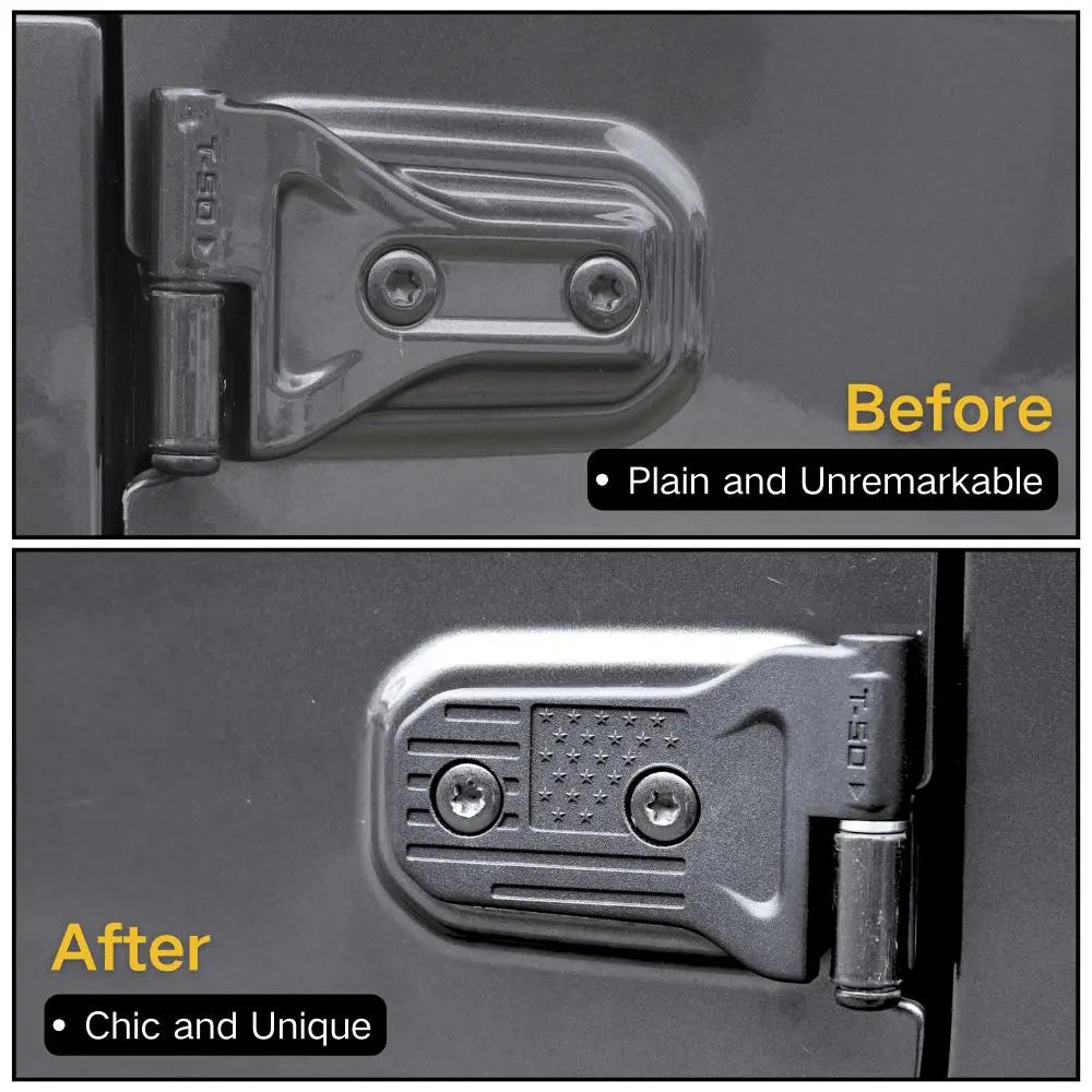 For 2018+ Jeep Wrangler JL & Gladiator JT Door Hinge Replacement Kit US Flag