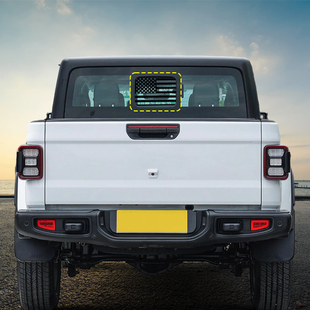 For 2020+ Jeep Gladiator JT Rear Windshield Center Small Window Decal Sticker