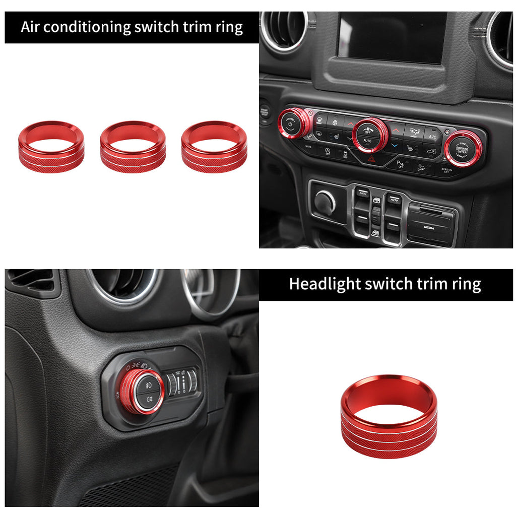 For 2024+ Jeep Wrangler JL & Gladiator JT Aluminum Air Vent & Center Console Control Trim Cover Kit