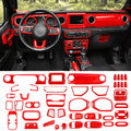 For 2018–2023 Jeep Wrangler JL & Gladiator JT – ABS Dashboard, Steering Wheel & Console Full Set Covers 42 PCS Interior Trim Kit