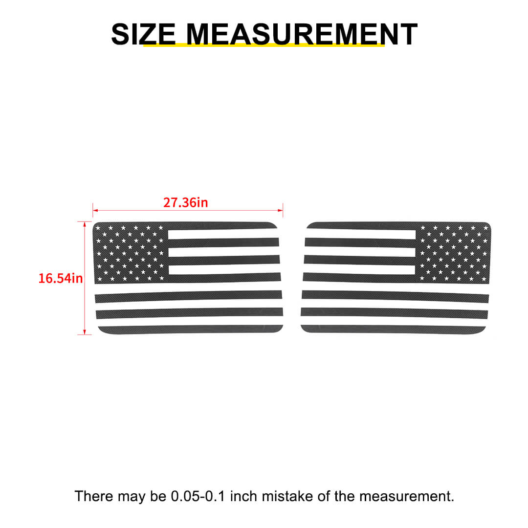 For 2011-2018 Wrangler JK Rear Window Sticker Trim US Flag Decal（2 pcs）