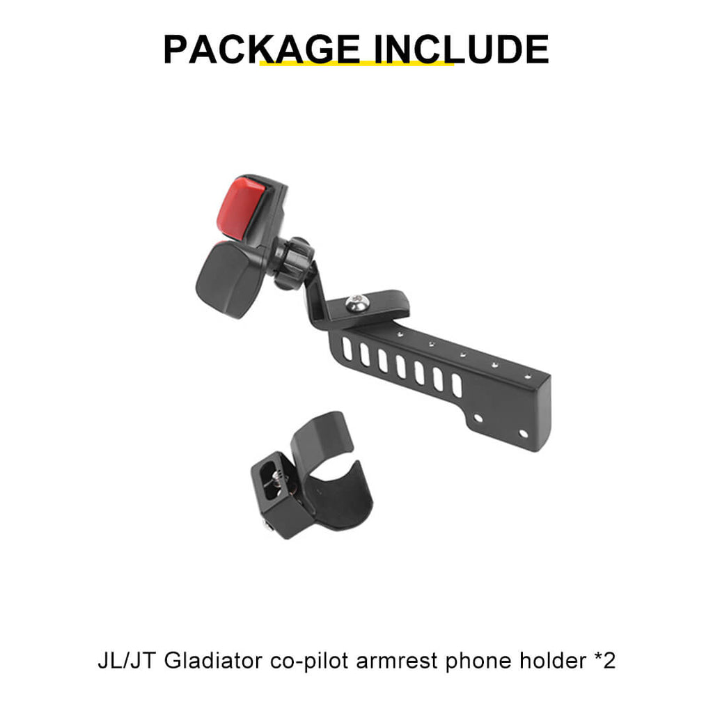 For 2018-2023 Jeep Wrangler JL & Gladiator JT Passenger Side Grab Bar Phone Holder Bracket（2 pcs）