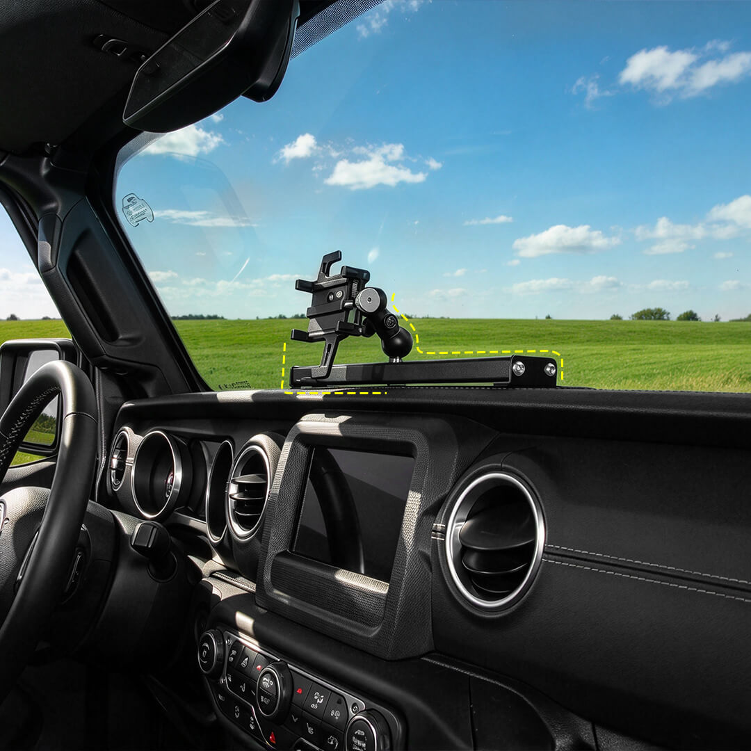 For 2018-2023 Jeep Wrangler JL & Gladiator JT Center Console Expansion Phone Mount Holder（3 pcs）