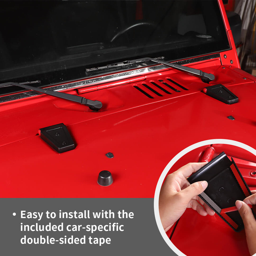 For 2007-2018 Jeep Wrangler JK 2 Door Door & Hood Hinge Cover Trim Exterior Accessories（6 pcs）