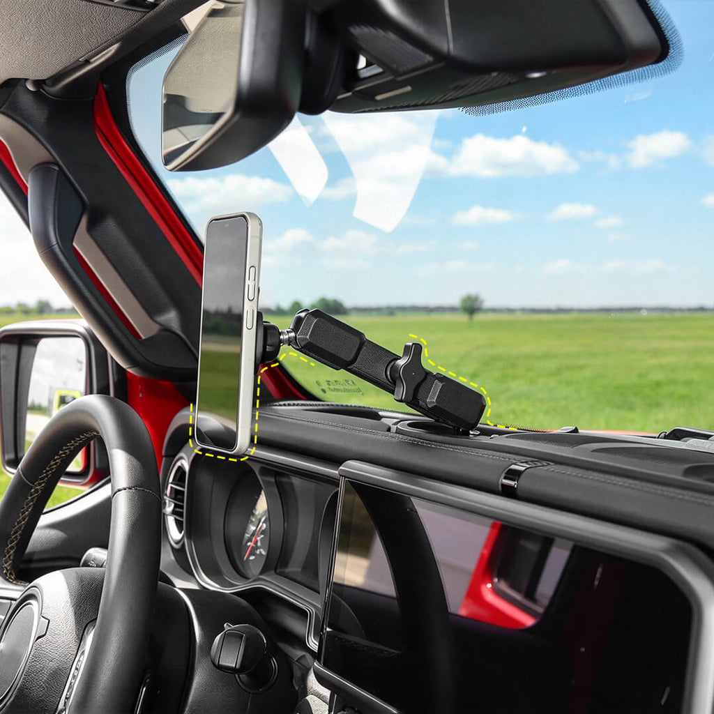 For 2024+ Jeep Wrangler JL & Gladiator JT Center Console Magnetic Wireless Charging Phone Mount Holder (6 pcs)