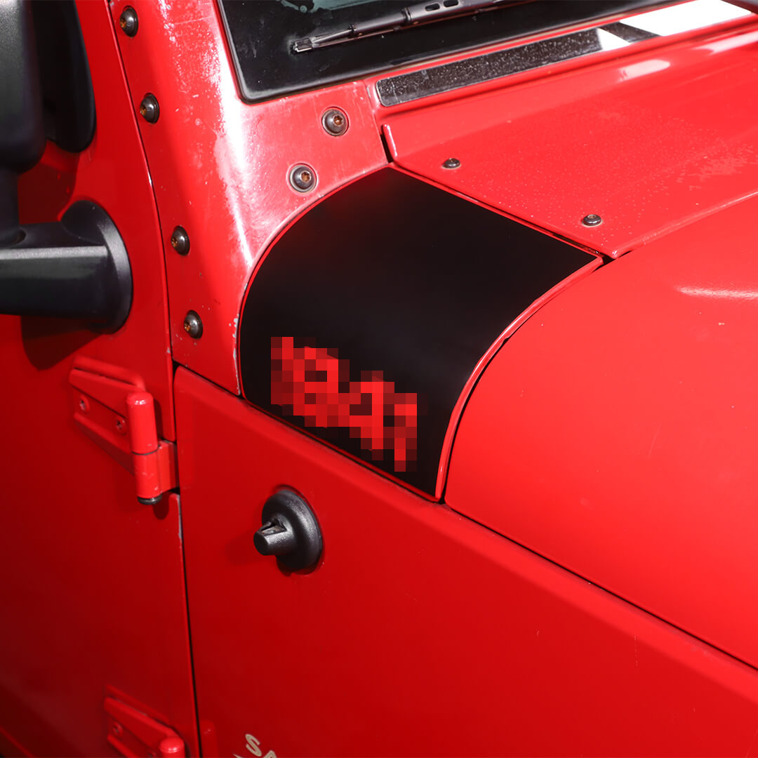 For 2007-2018 Jeep Wrangler JK Front Engine Hood Vinyl Decal Wrap Corner Sticker（2 pcs）