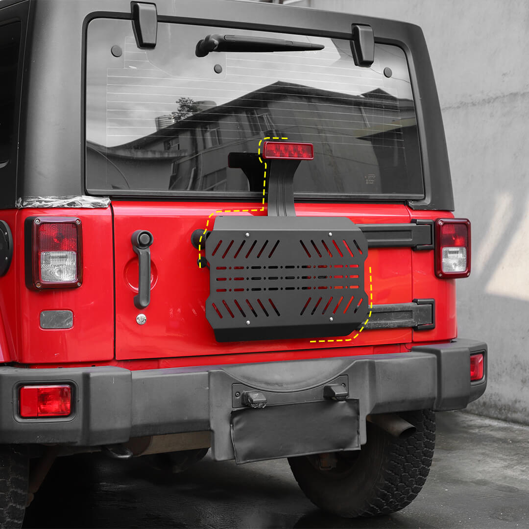 For 2007-2018 Jeep Wrangler JK Tailgate Expansion Bracket Rear Door Support Rack Cargo Mount（4 pcs）